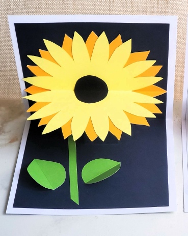 Pop-up sunflower and rose greeting card workshop