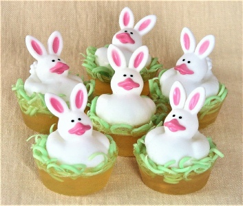 spring bunnies rubber duckie soaps