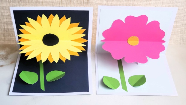 Pop-up sunflower and rose greeting card workshop