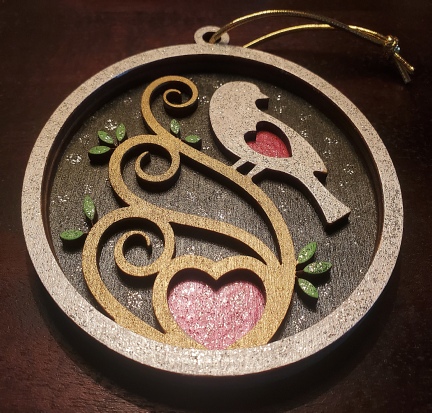 Bird with Two Hearts Layered Ornament Workshop