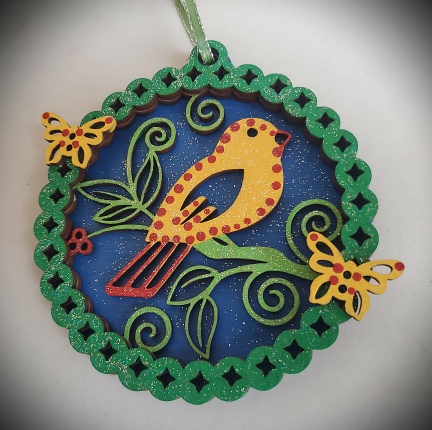 Bird on Branch Layered Ornament Workshop