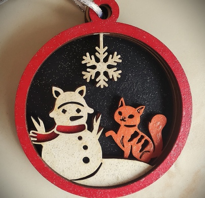 Snowmand and Kitty Layered Ornament Workshop